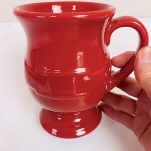 Longaberger Woven Traditions Tomato Red Pedestal Mug